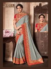 Gray Colour Latest Fancy Designer Festive Wear Printed Silk Cord And Gota Embroidery 10915